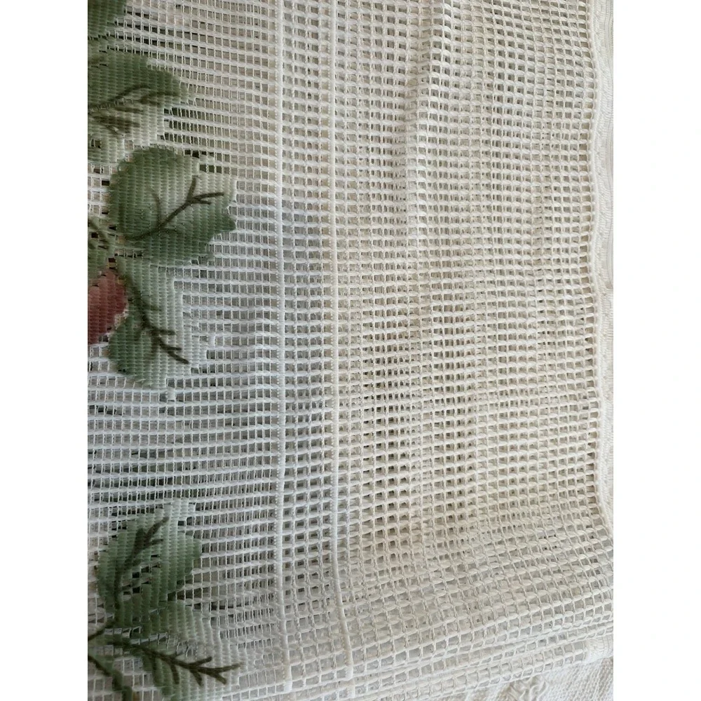 Kitchen‎ Window Valance Fabric Knit Lace Country vtg White 8 yards x 23